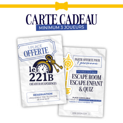 Carte Cadeau 1 Place Escape Game