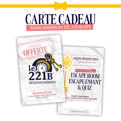 Carte Cadeau sans minimum de joueur